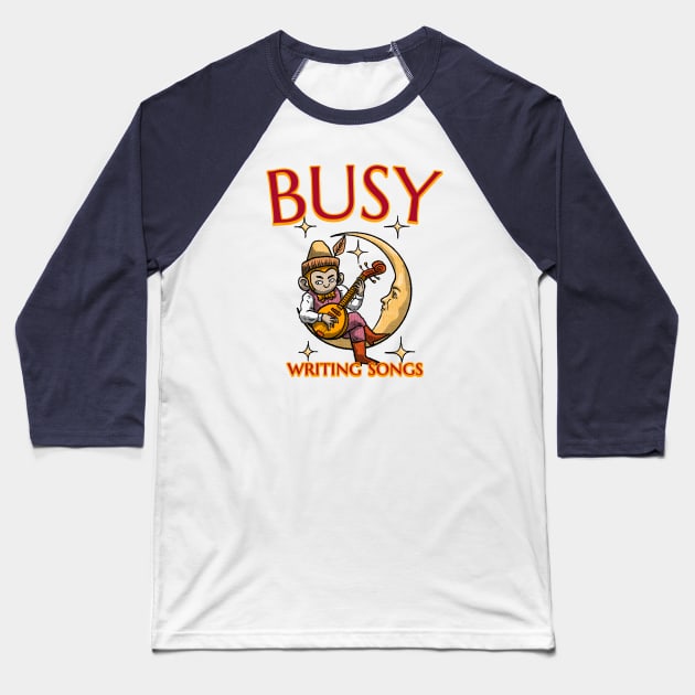 Singer Songwriter on the Moon is Busy Writing Songs Baseball T-Shirt by DeliriousSteve